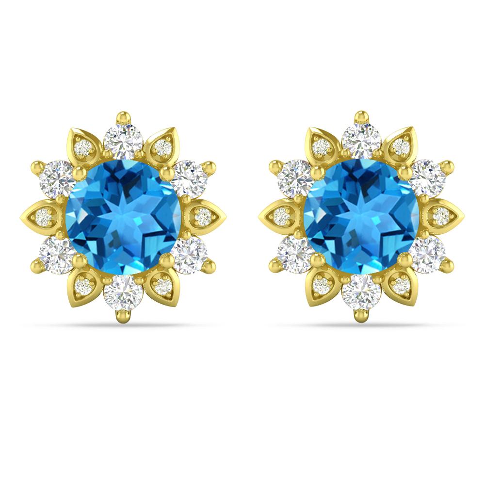 Yellow Gold - Blue Topaz