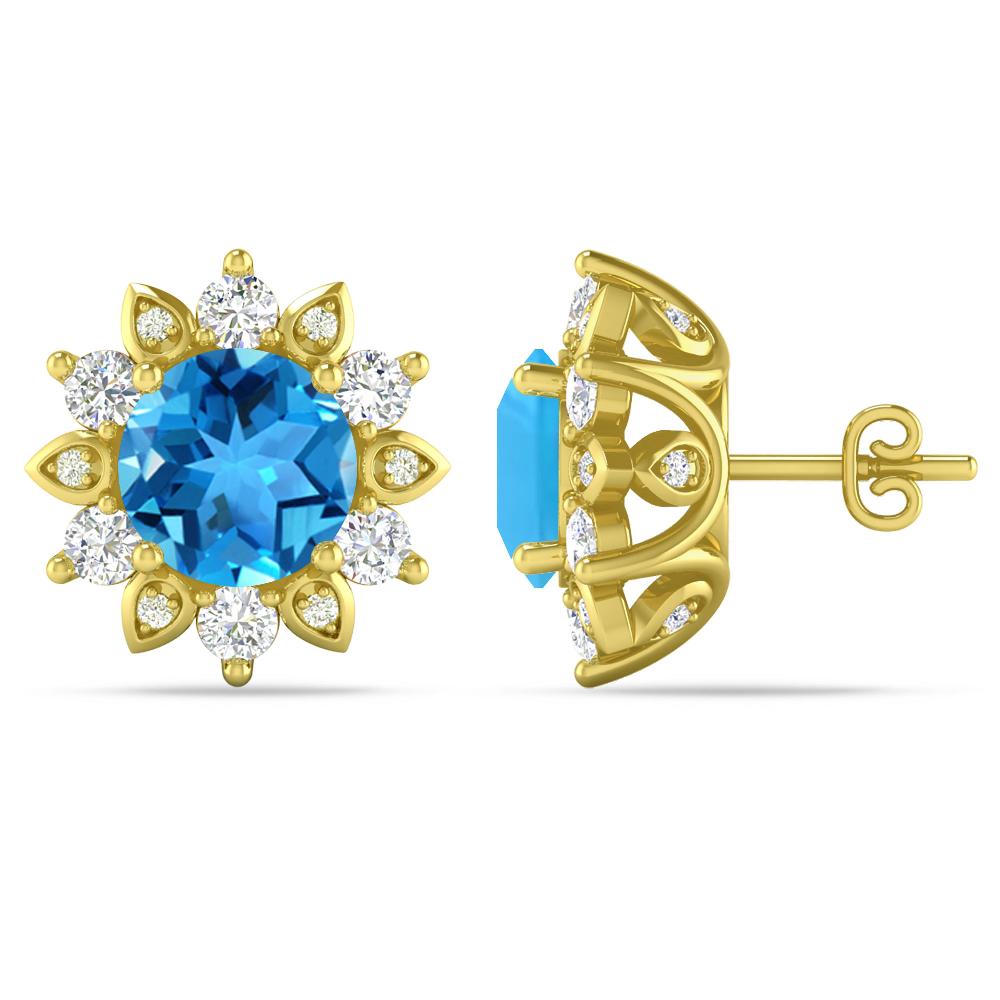 Yellow Gold - Blue Topaz