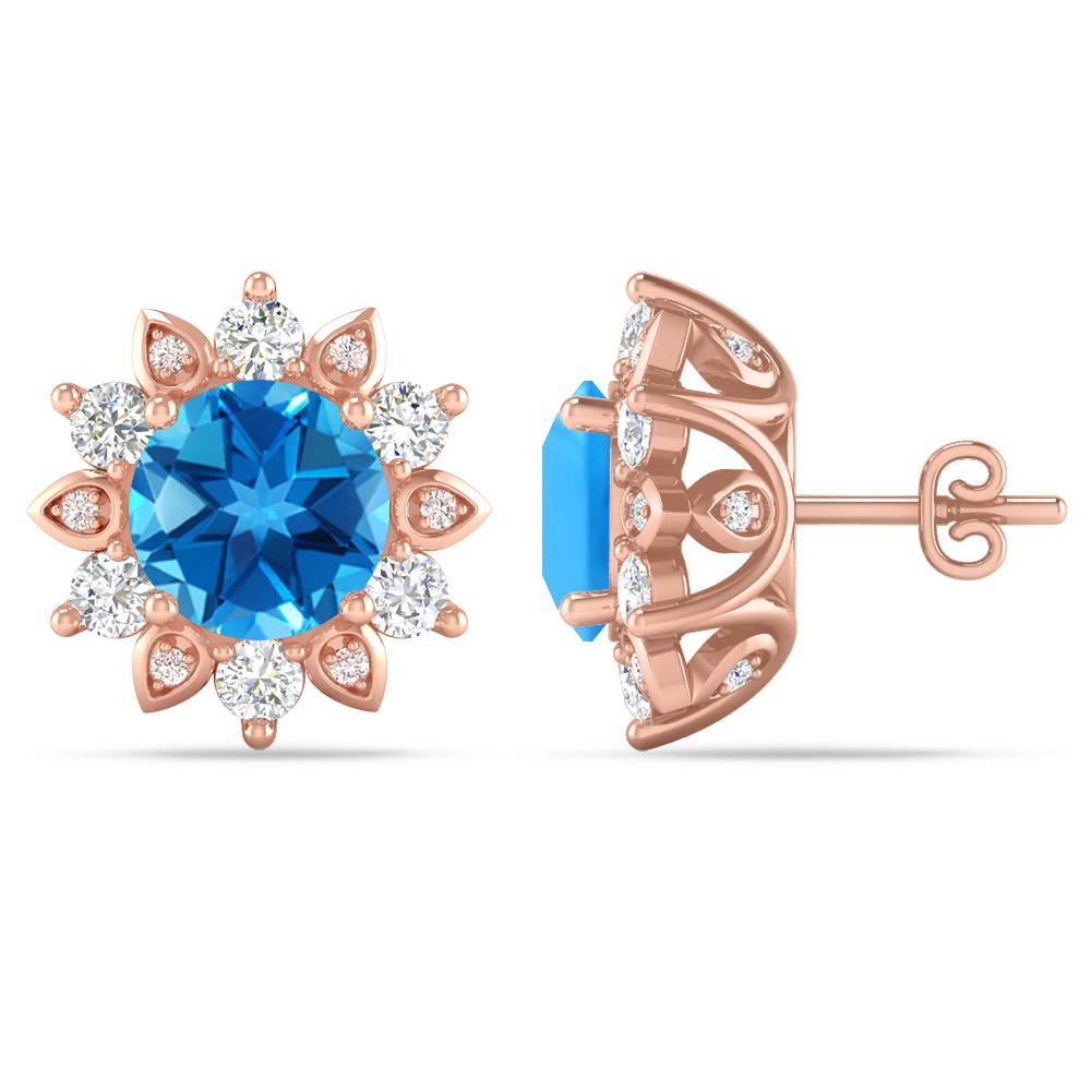 Rose Gold - Blue Topaz