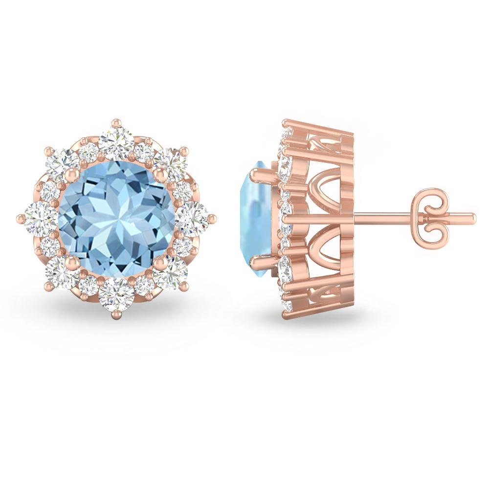 Rose Gold - Aquamarine