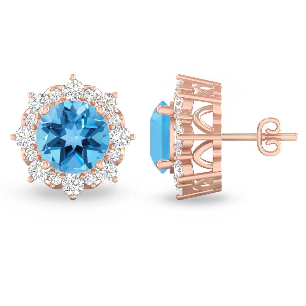 Rose Gold - Blue Topaz