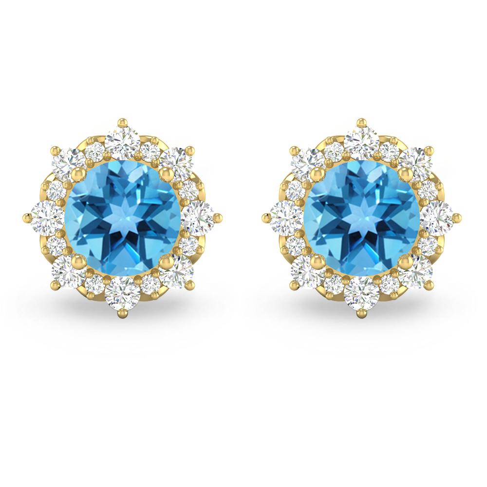 Yellow Gold - Blue Topaz