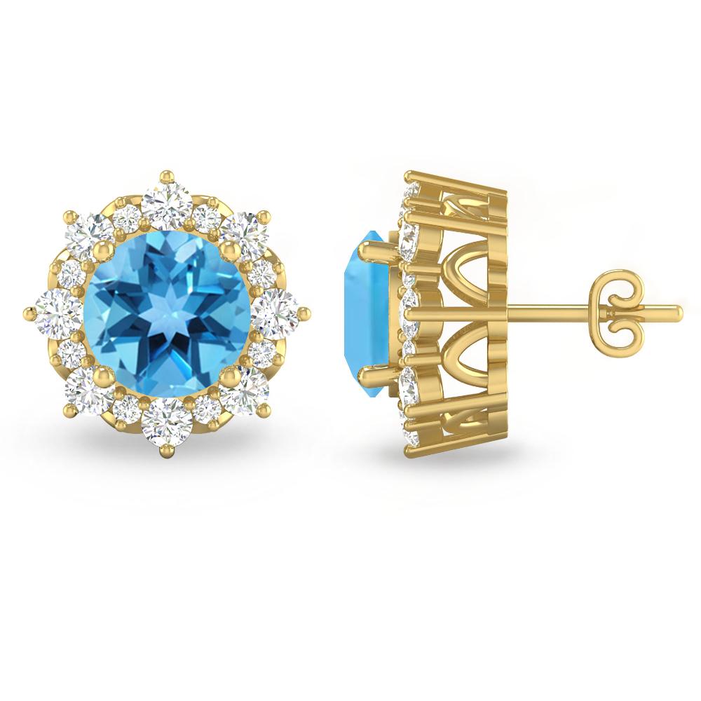 Yellow Gold - Blue Topaz