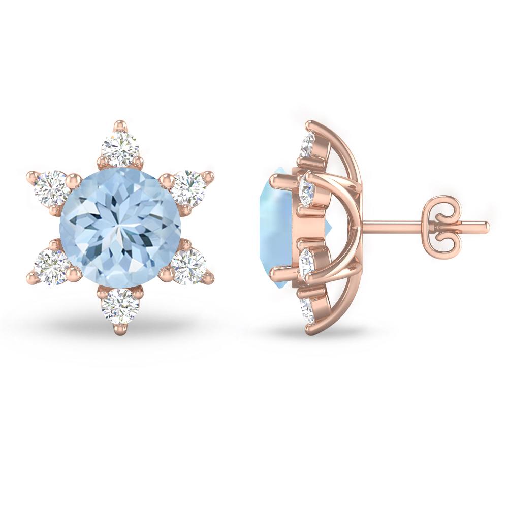 Rose Gold - Aquamarine