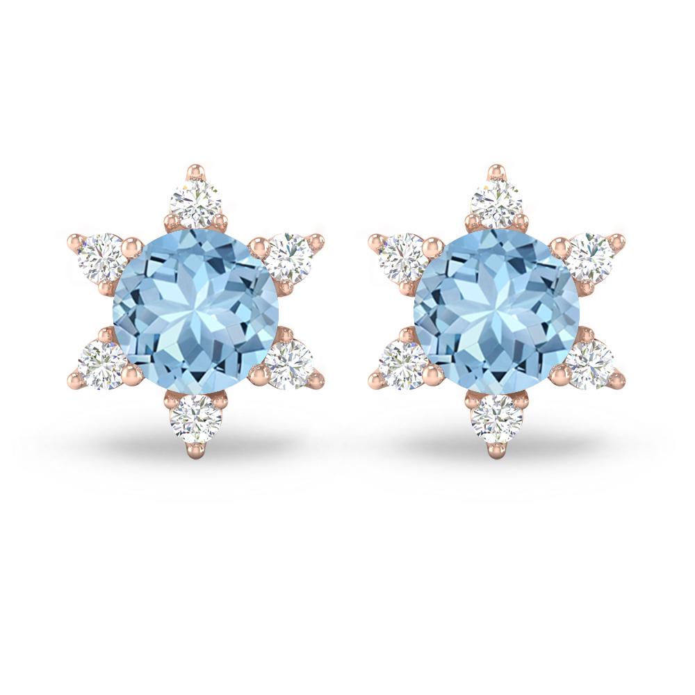 Rose Gold - Aquamarine