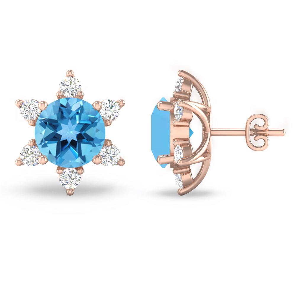 Rose Gold - Blue Topaz