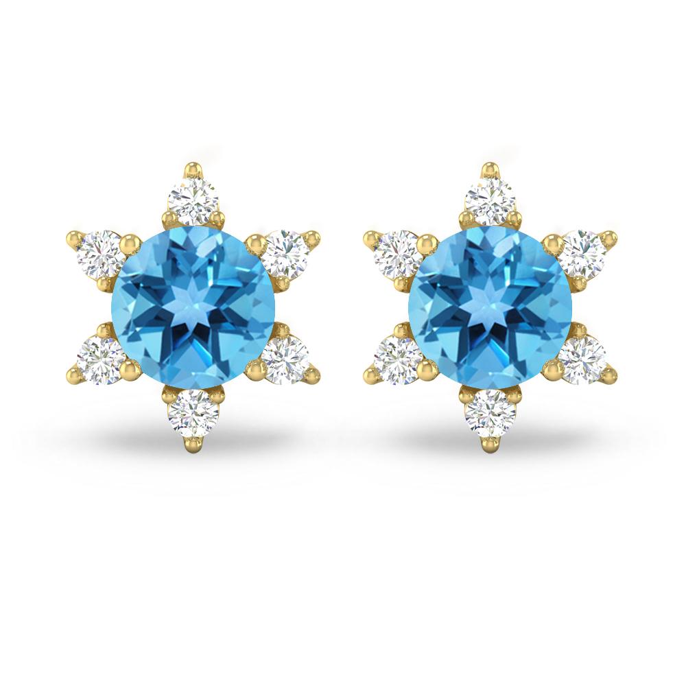 Yellow Gold - Blue Topaz