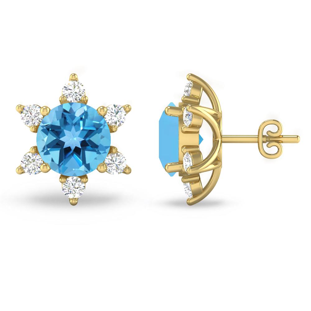 Yellow Gold - Blue Topaz