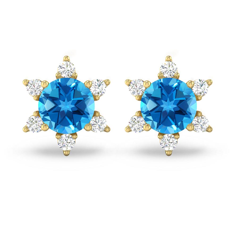 Yellow Gold - Blue Topaz