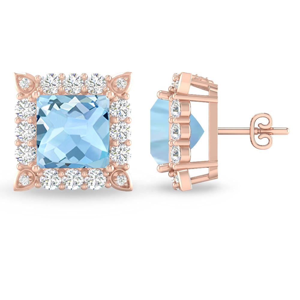 Rose Gold - Aquamarine