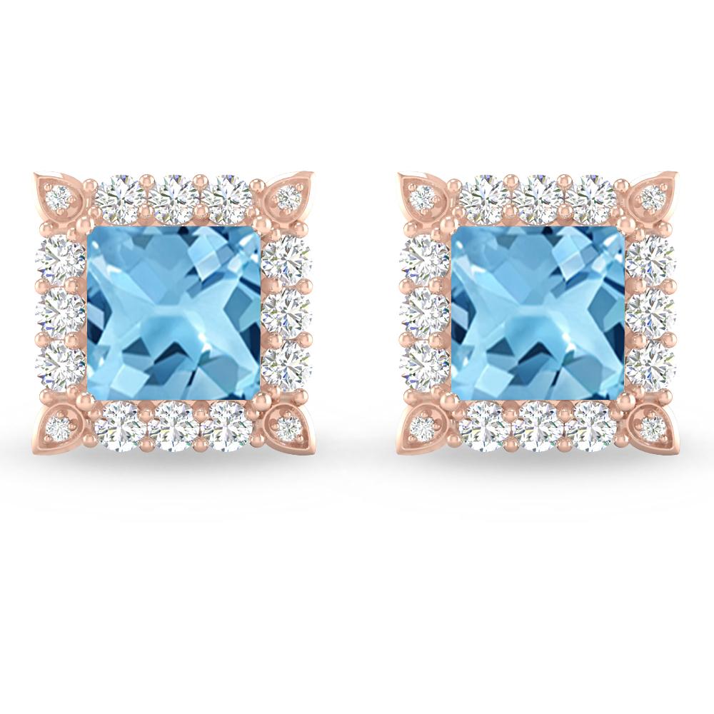 Rose Gold - Blue Topaz