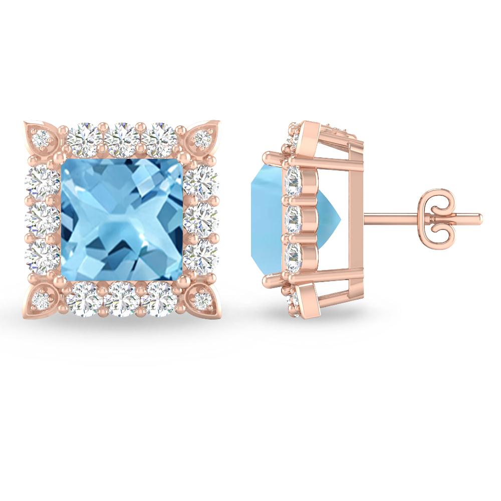 Rose Gold - Blue Topaz