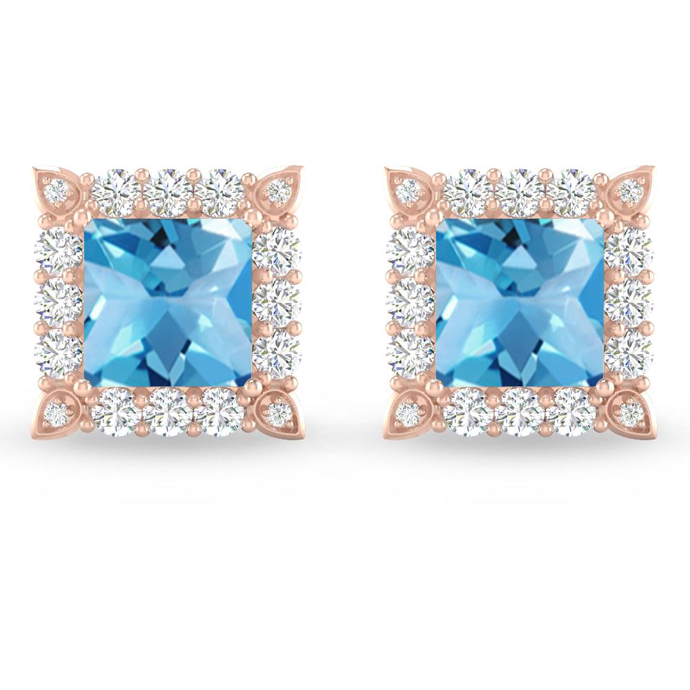 Rose Gold - Blue Topaz