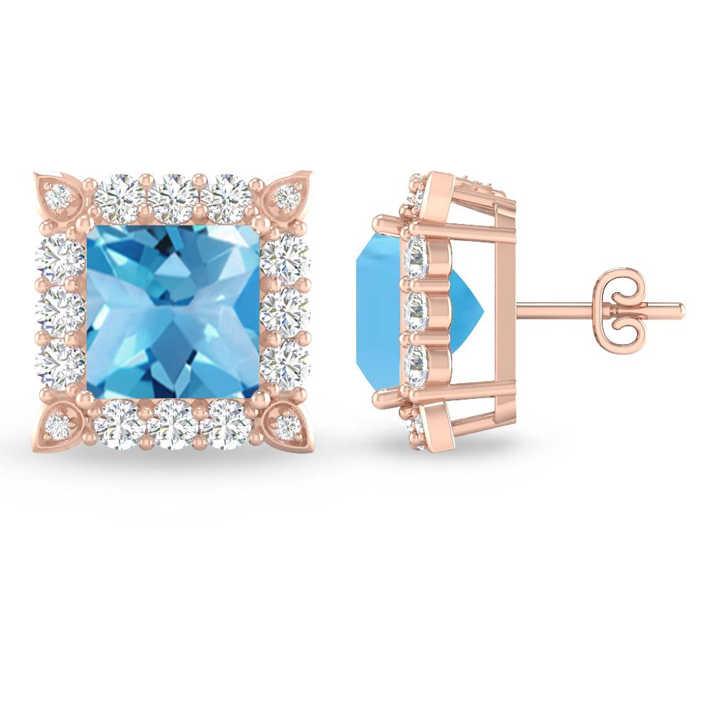 Rose Gold - Blue Topaz