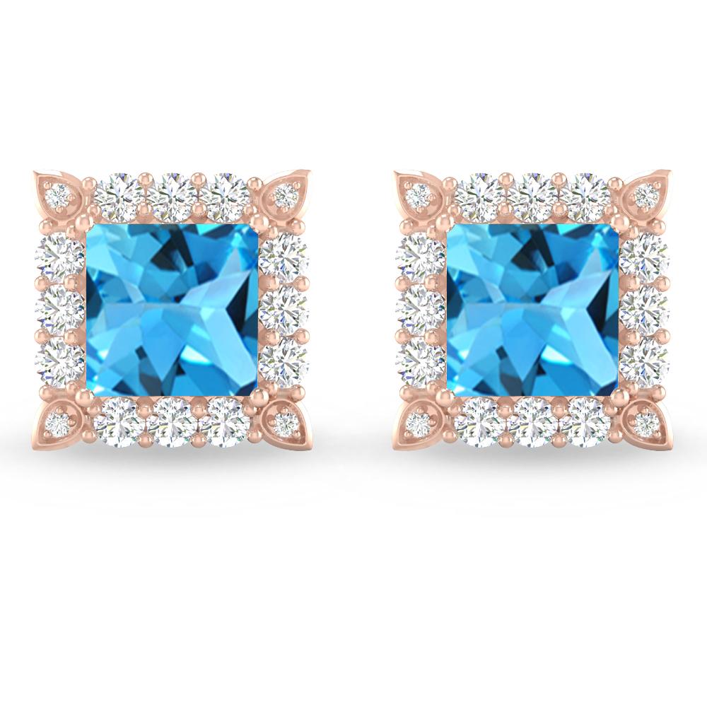 Rose Gold - Blue Topaz