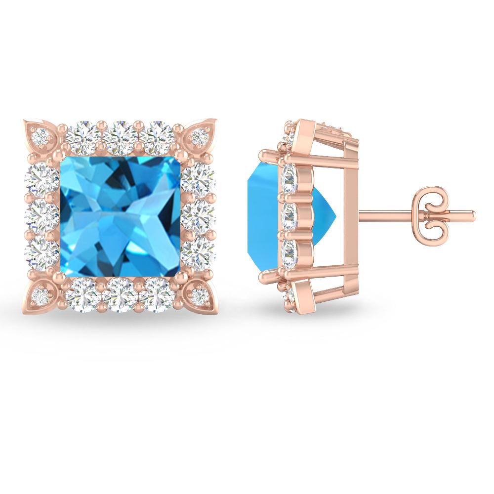 Rose Gold - Blue Topaz