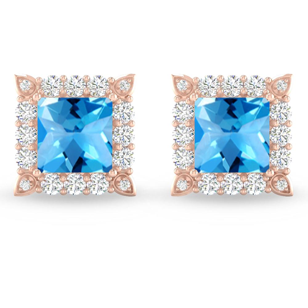 Rose Gold - Blue Topaz