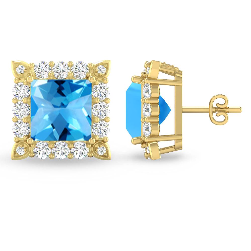 Yellow Gold - Blue Topaz