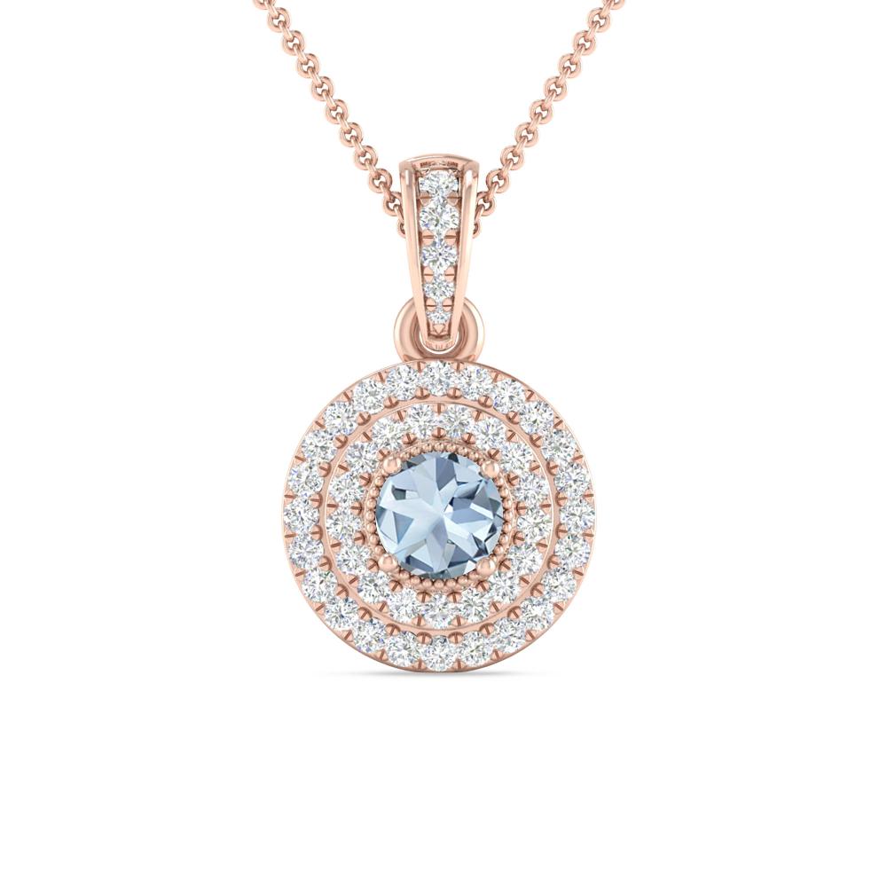 Rose Gold - Aquamarine