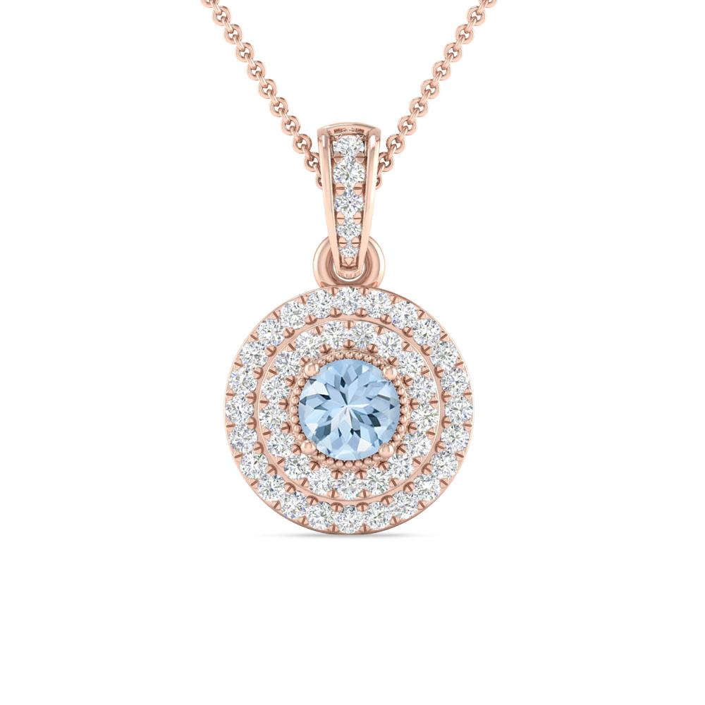 Rose Gold - Aquamarine