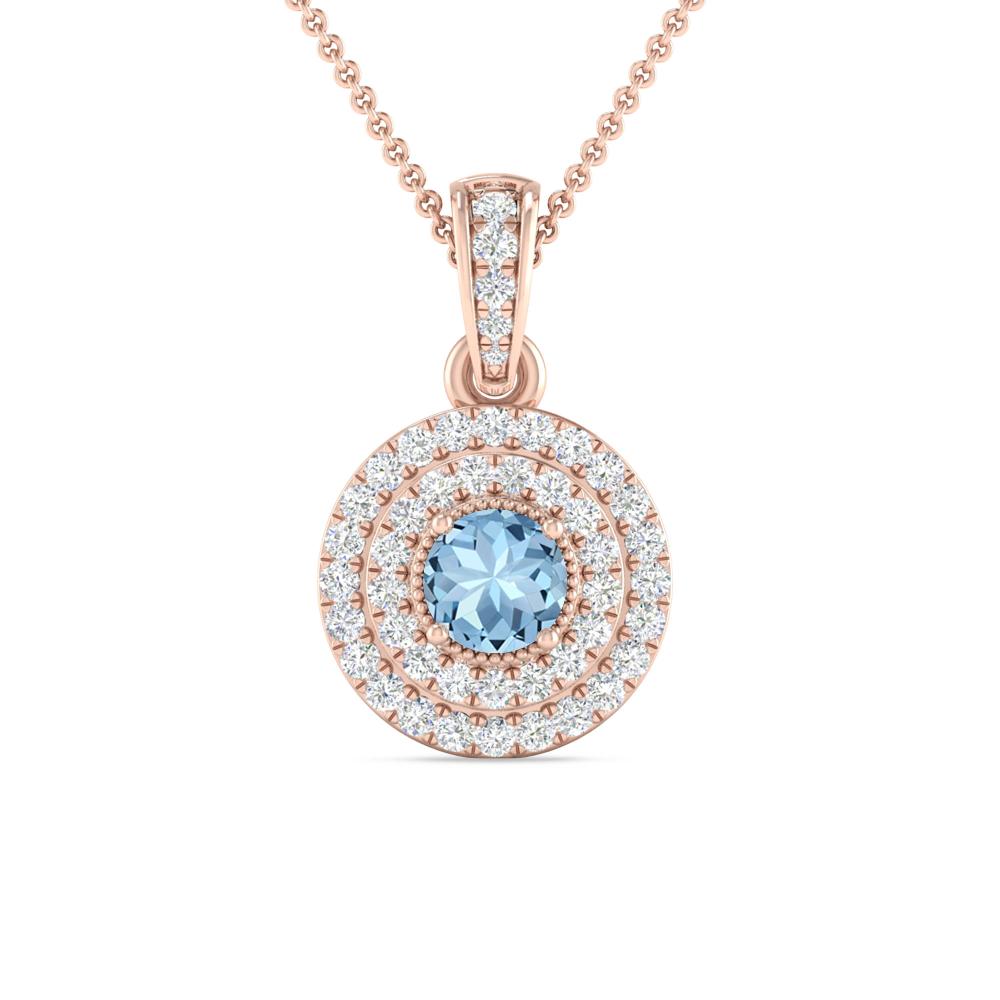 Rose Gold - Aquamarine