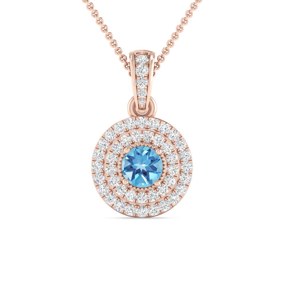 Rose Gold - Blue Topaz