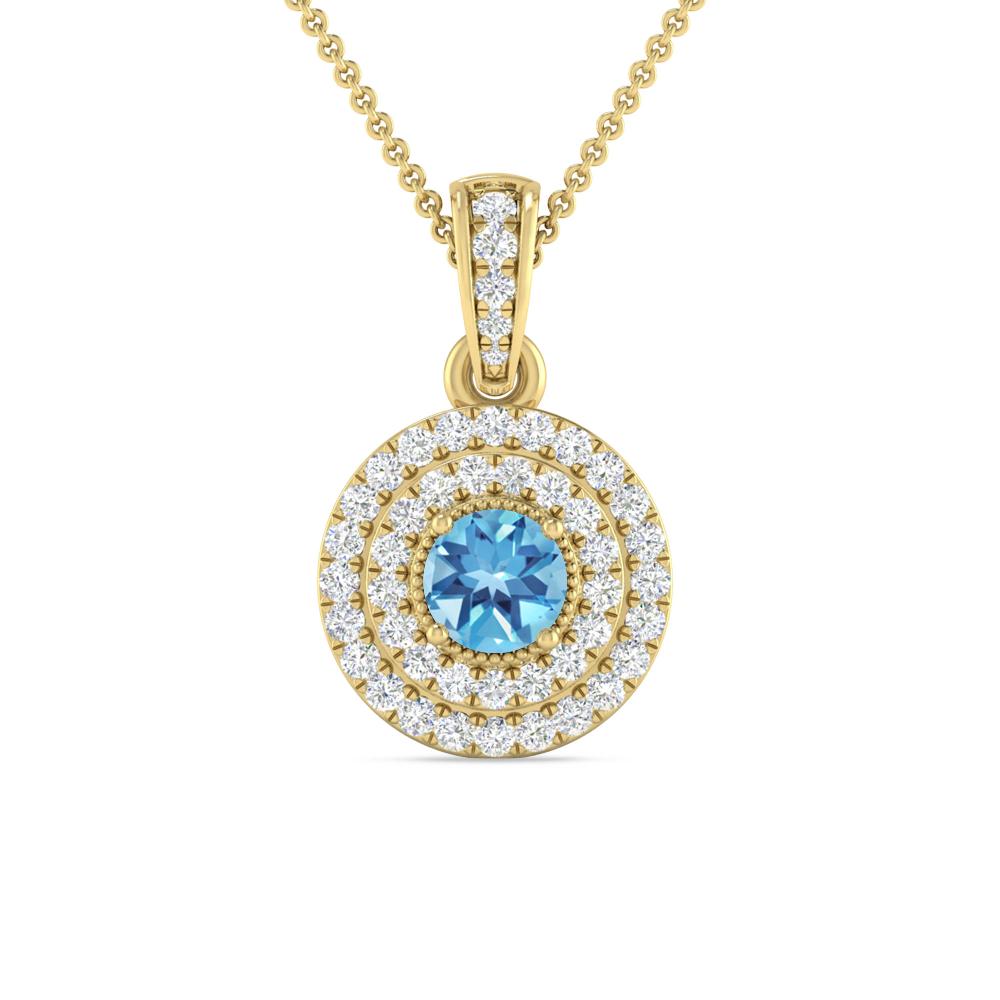 Yellow Gold - Blue Topaz