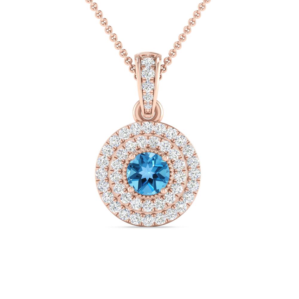 Rose Gold - Blue Topaz