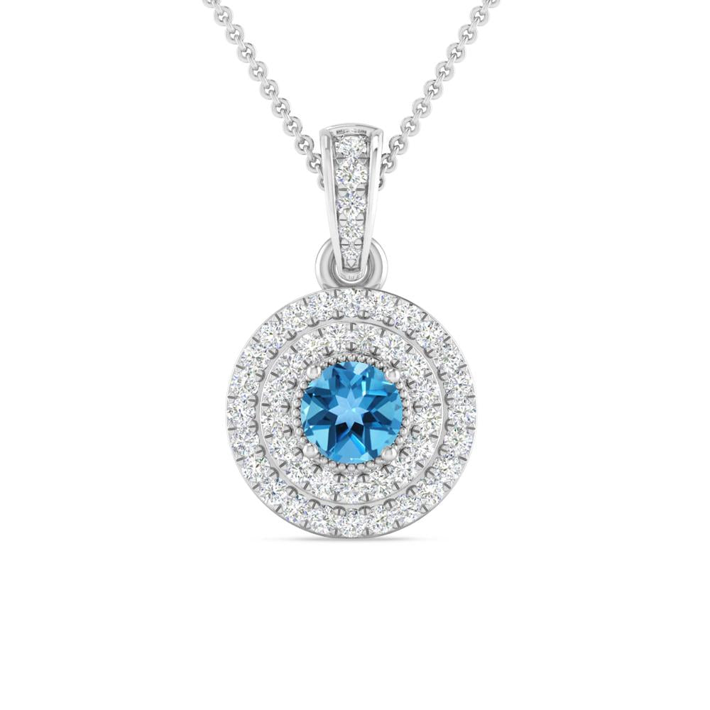 White Gold - Blue Topaz