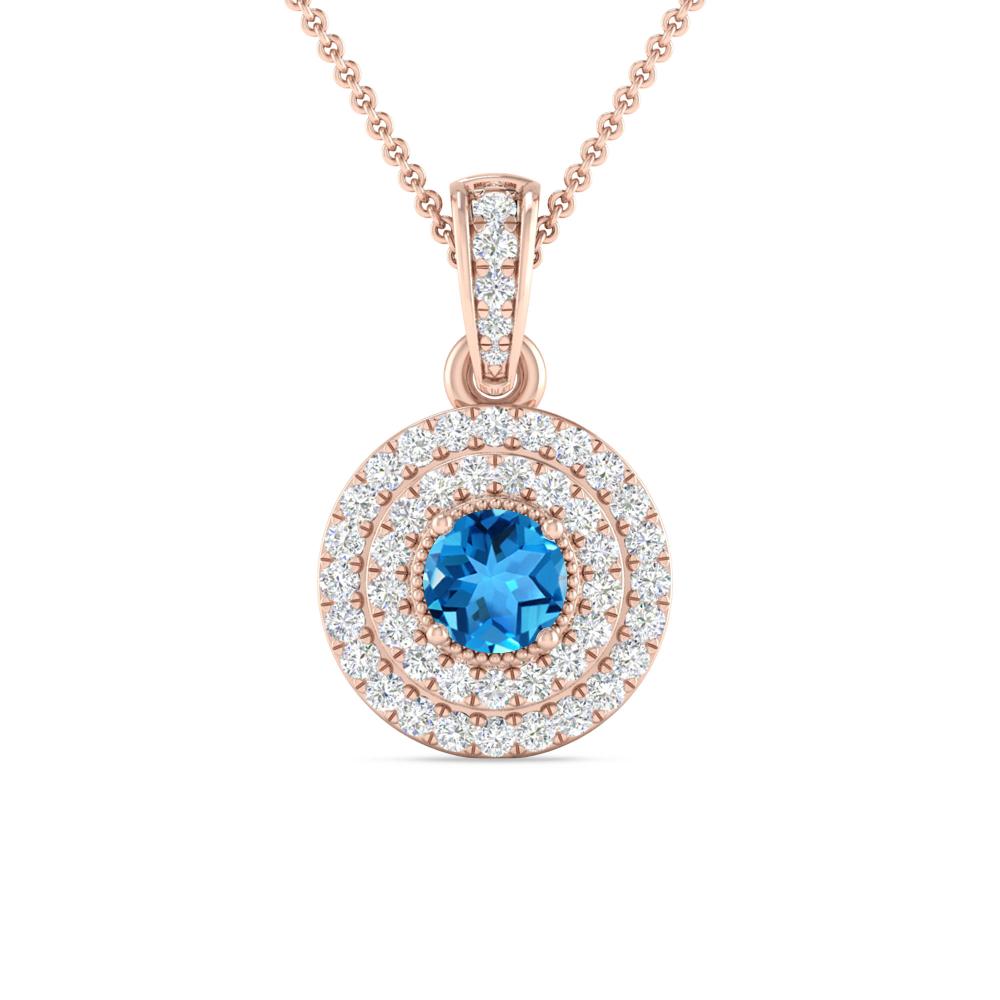 Rose Gold - Blue Topaz