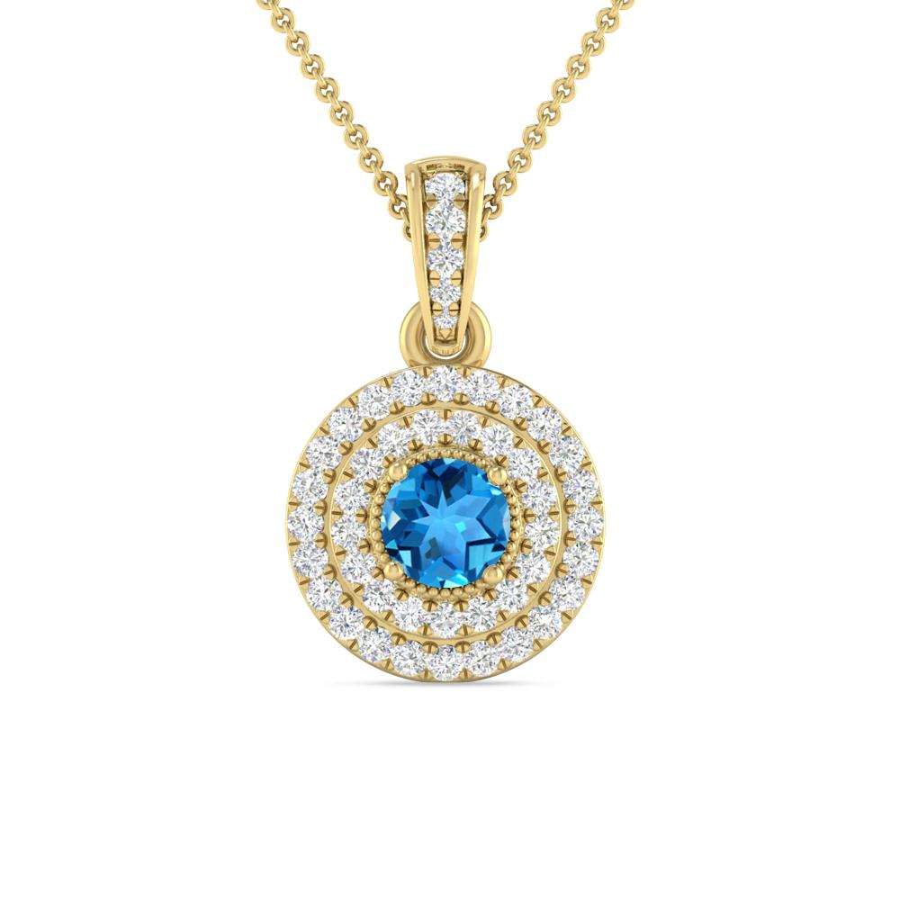 Yellow Gold - Blue Topaz