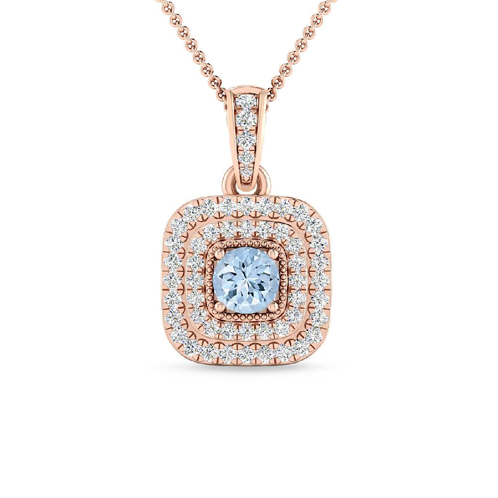 Rose Gold - Aquamarine