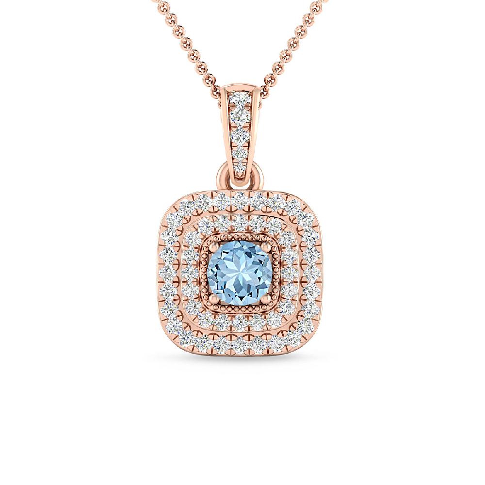 Rose Gold - Aquamarine