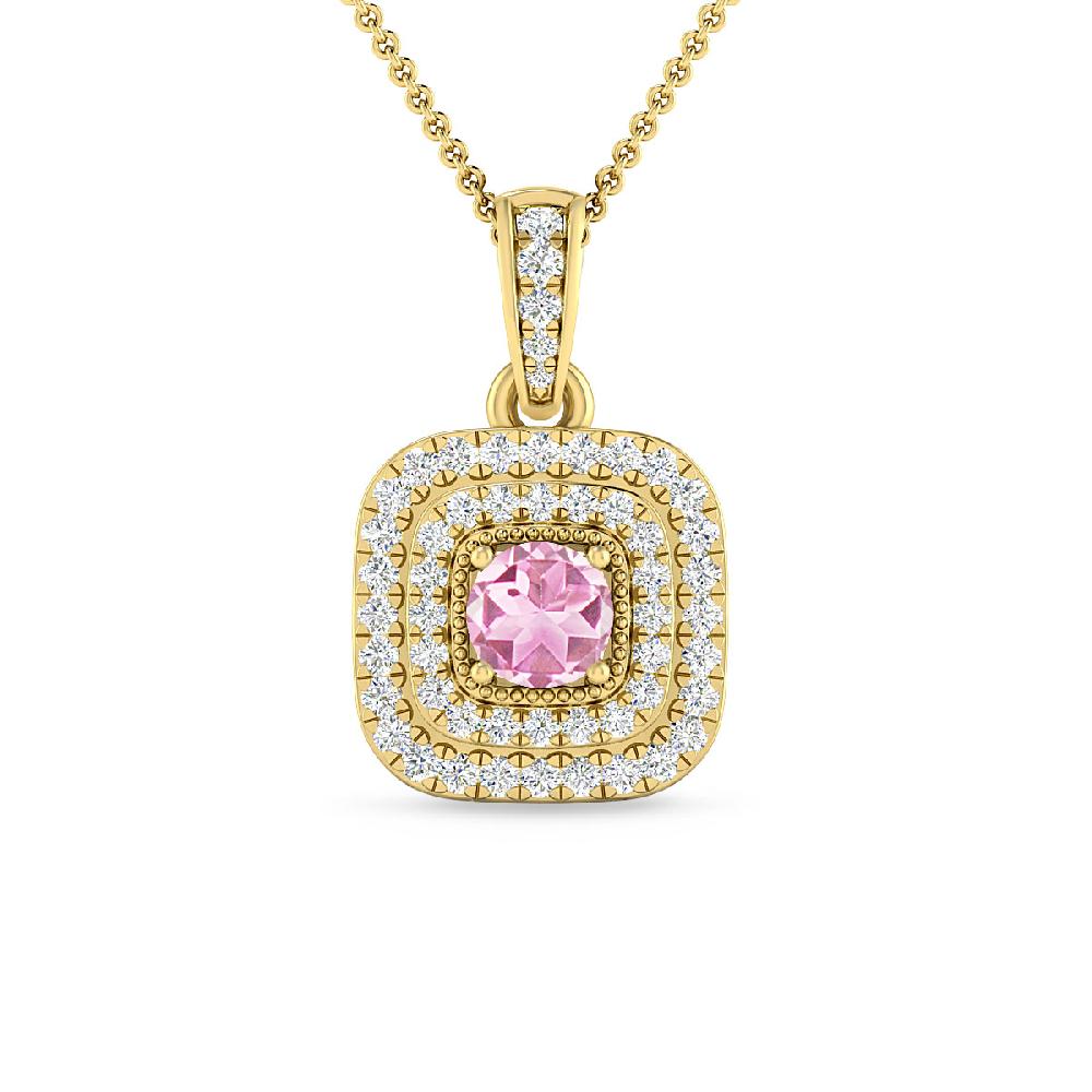 Yellow Gold - Pink Tourmaline