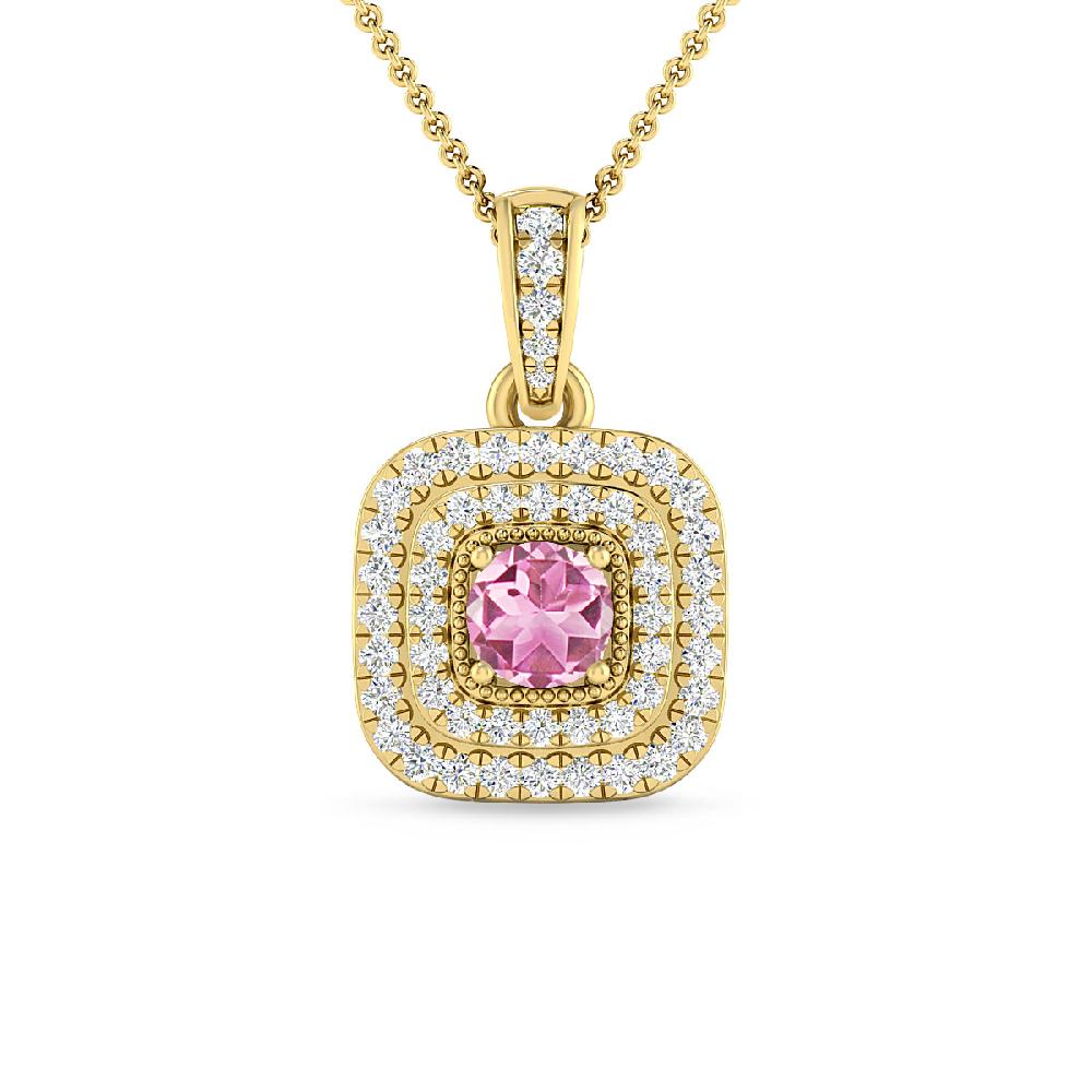 Yellow Gold - Pink Tourmaline