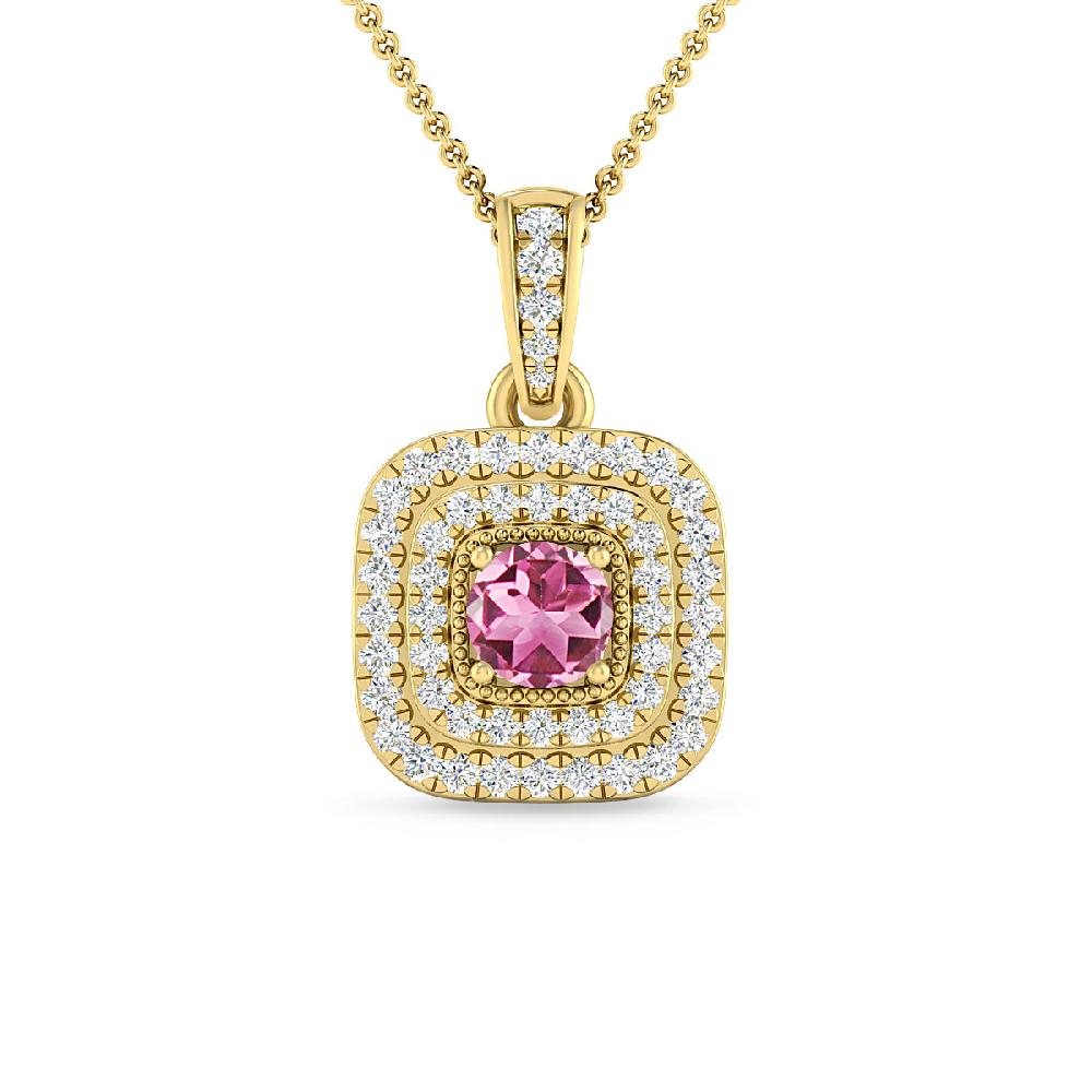 Yellow Gold - Pink Tourmaline