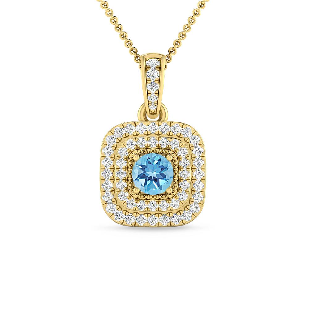 Yellow Gold - Blue Topaz