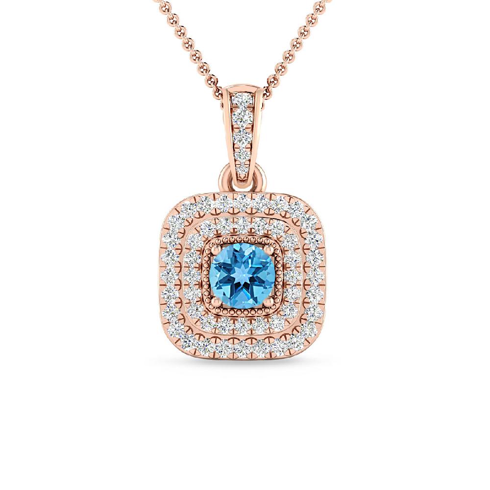 Rose Gold - Blue Topaz