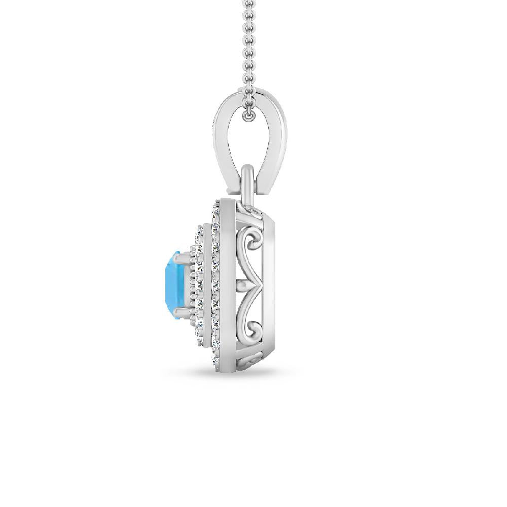 White Gold - Blue Topaz