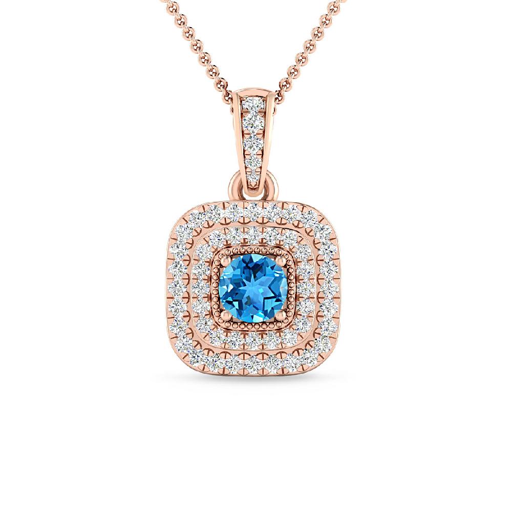 Rose Gold - Blue Topaz