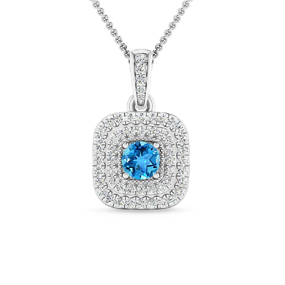 White Gold - Blue Topaz