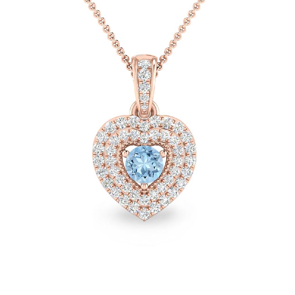 Rose Gold - Aquamarine