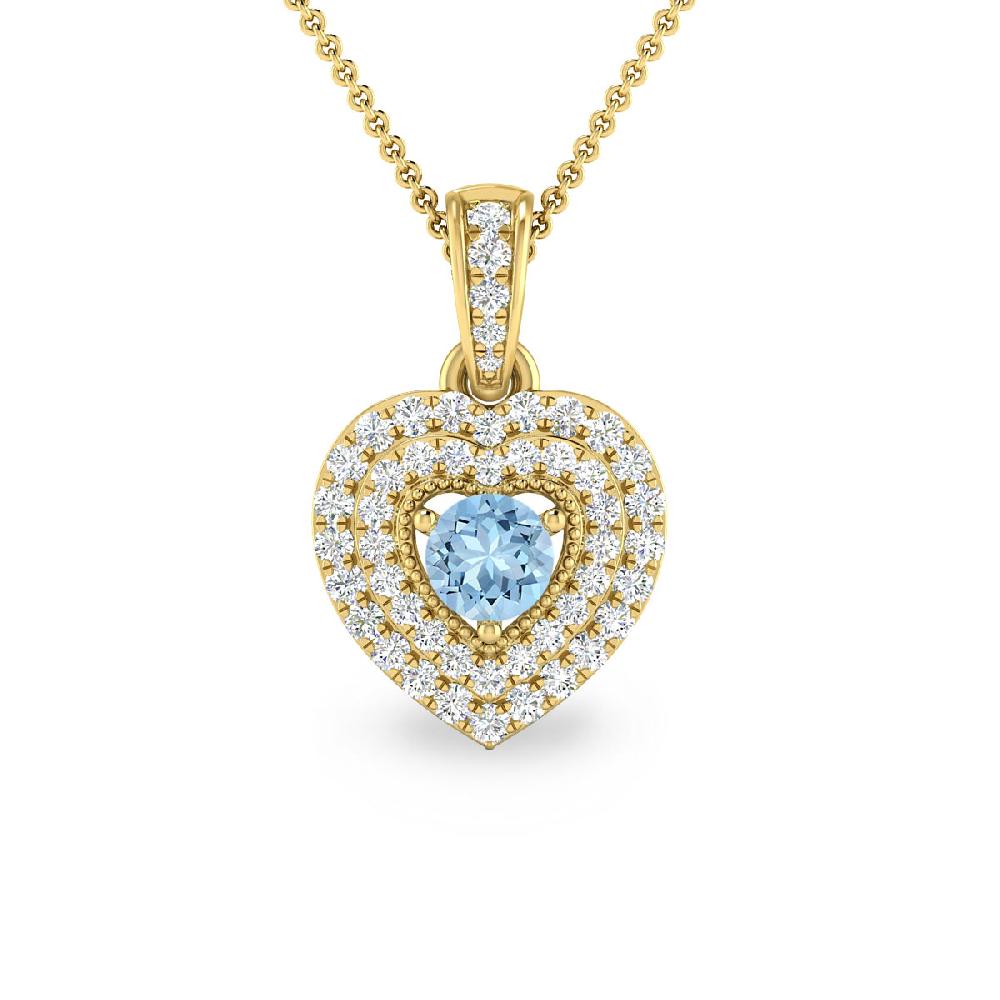 Yellow Gold - Aquamarine