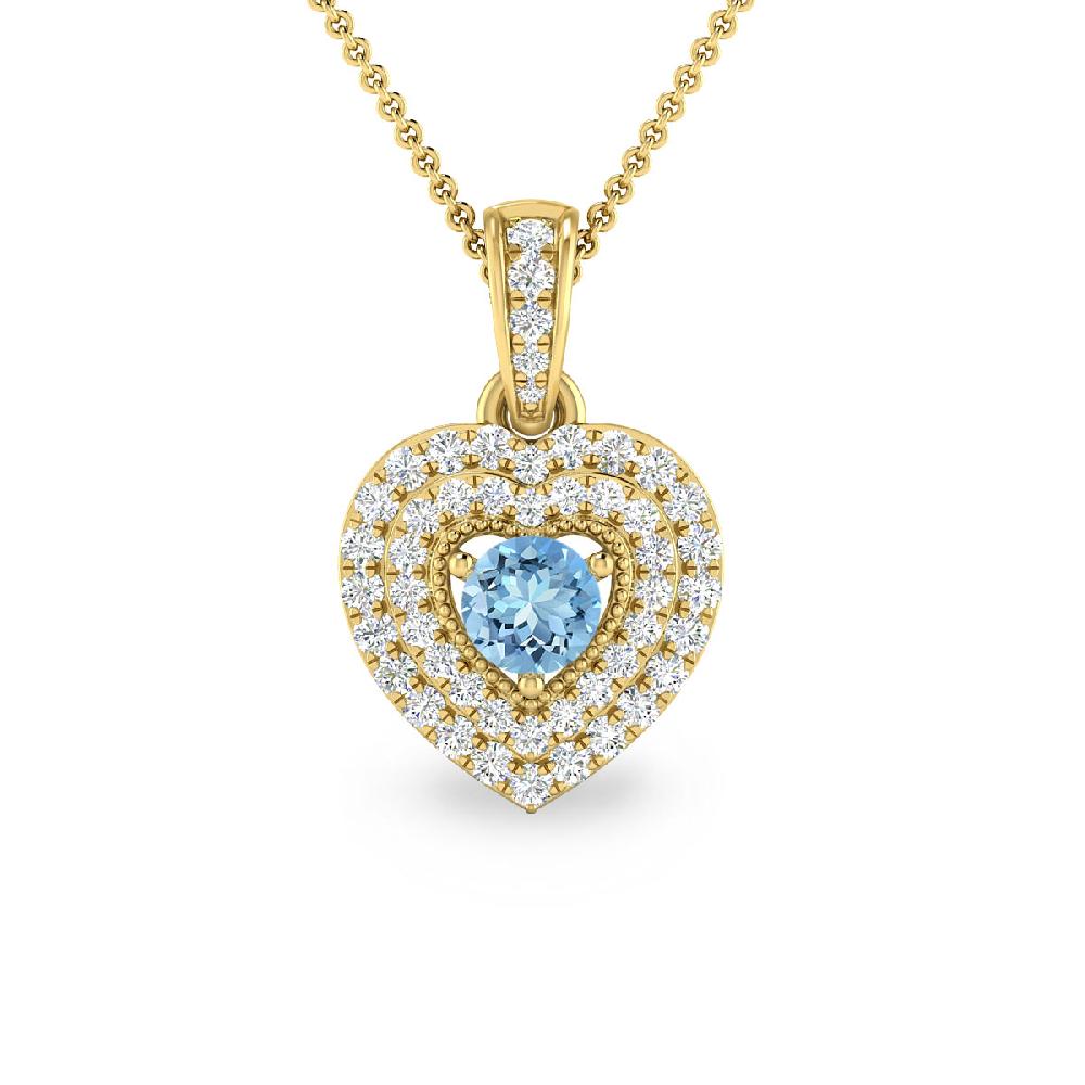 Yellow Gold - Aquamarine