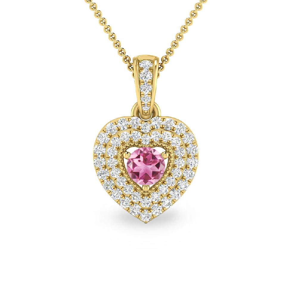 Yellow Gold - Pink Tourmaline