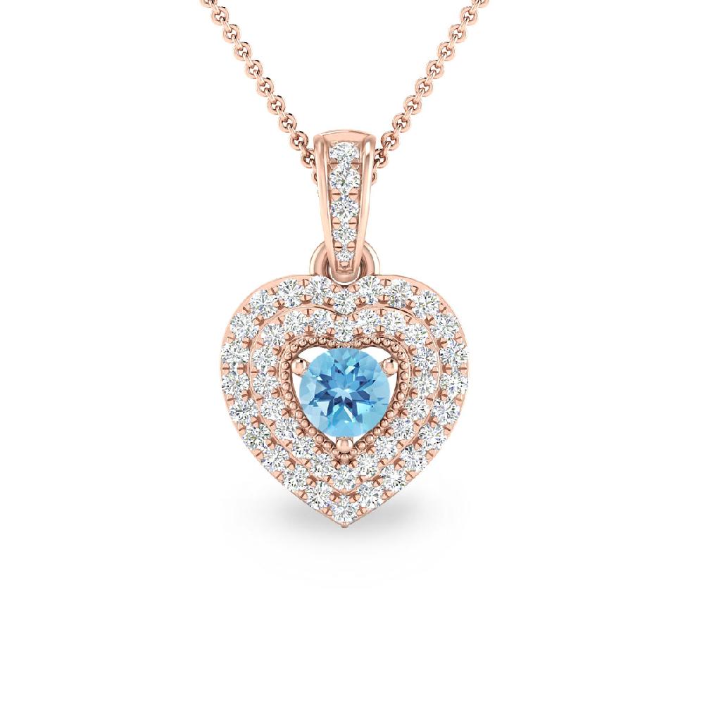 Rose Gold - Blue Topaz