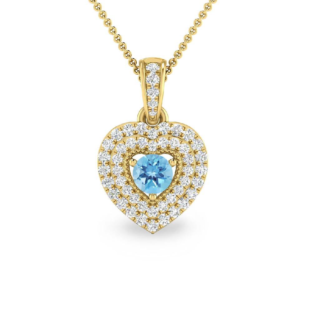 Yellow Gold - Blue Topaz