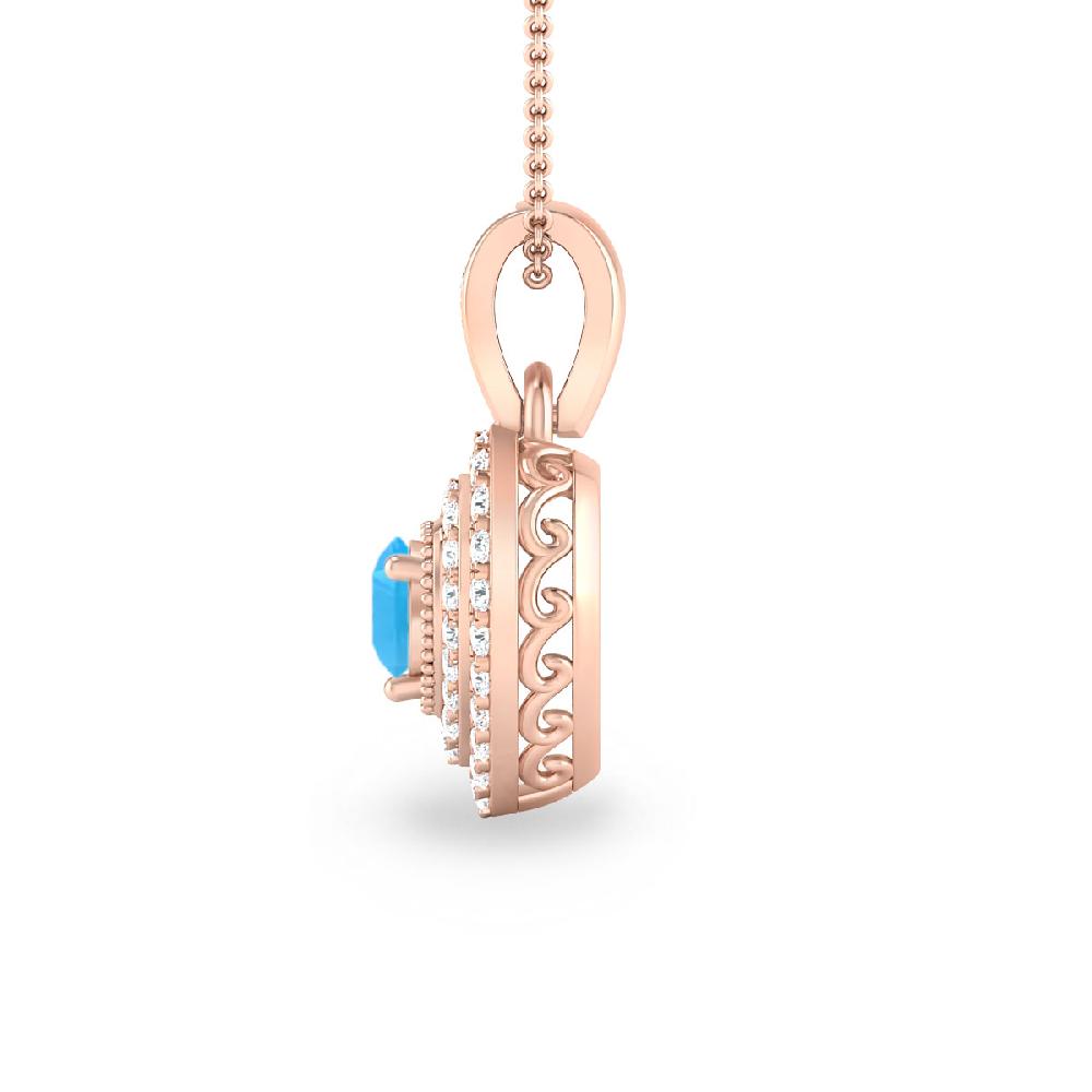 Rose Gold - Blue Topaz