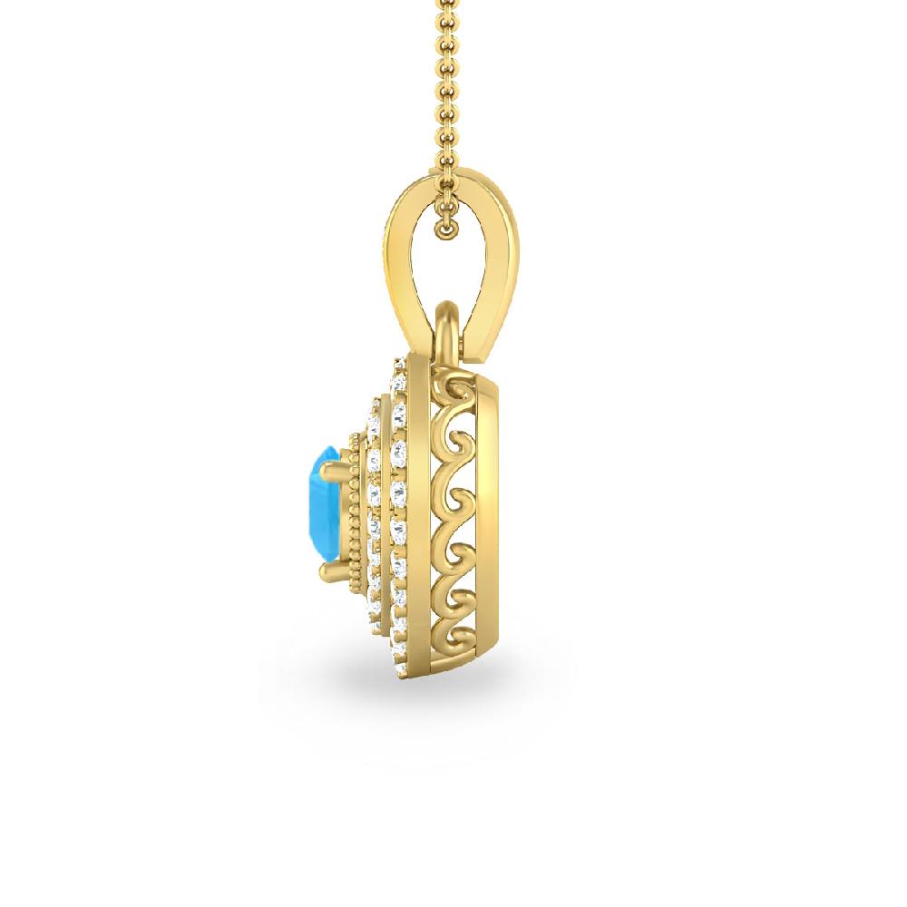 Yellow Gold - Blue Topaz