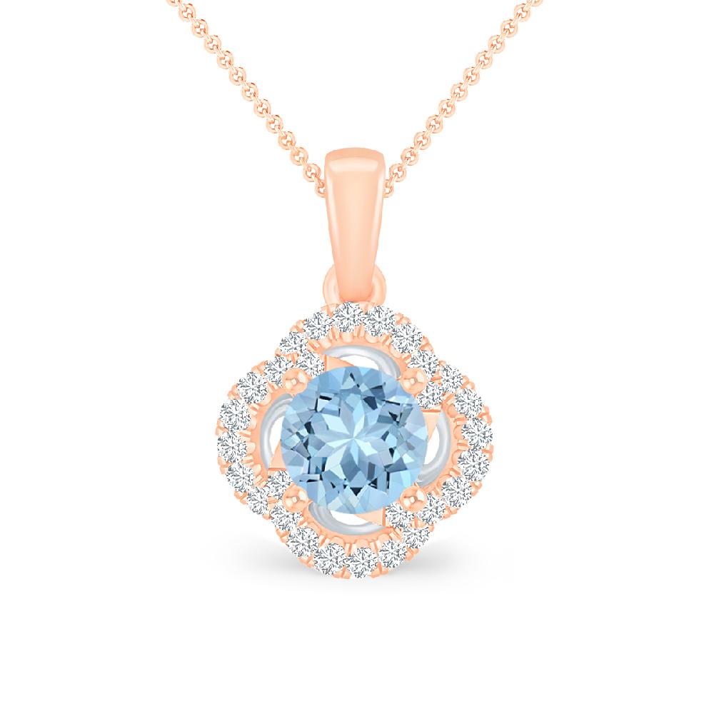 Rose Gold - Aquamarine